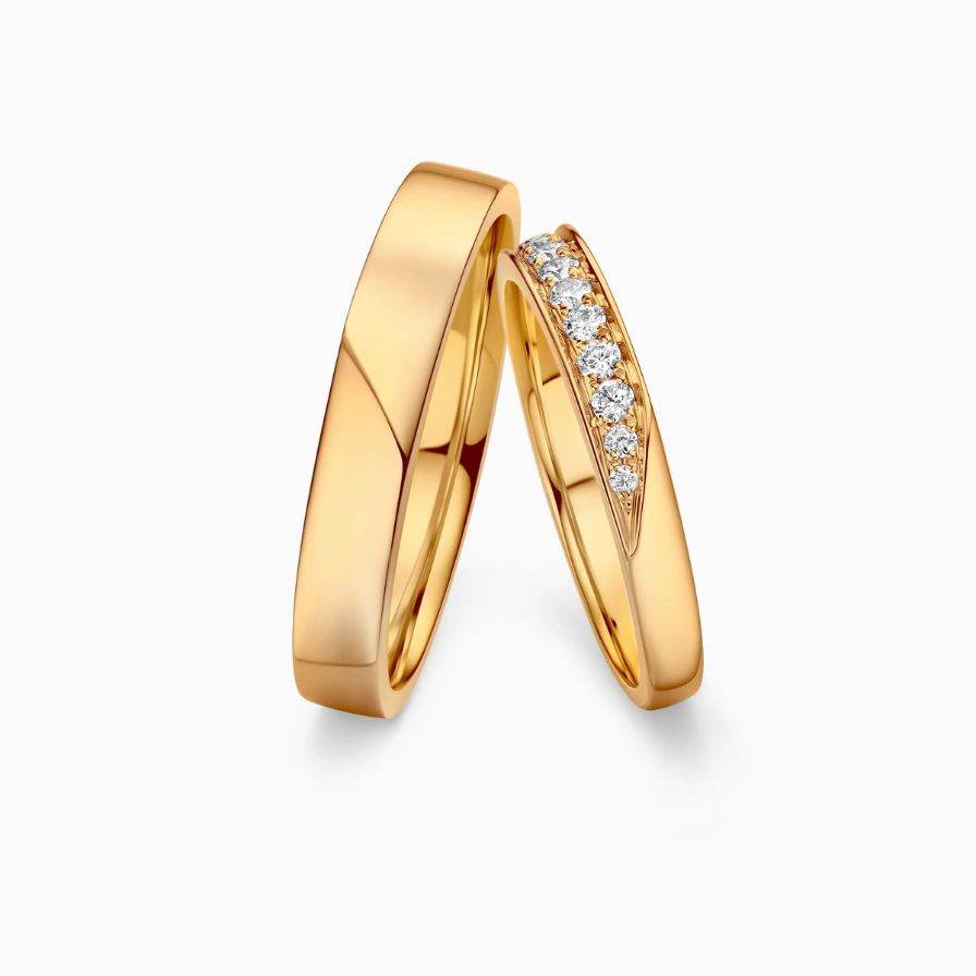 Geometric Classical Wedding Rings Geometric Classical Wedding Rings
