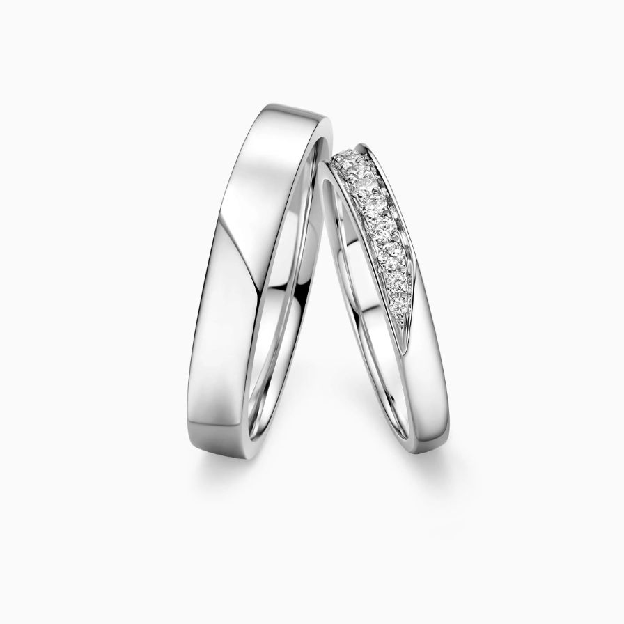 Geometric Classical Wedding Rings Geometric Classical Wedding Rings