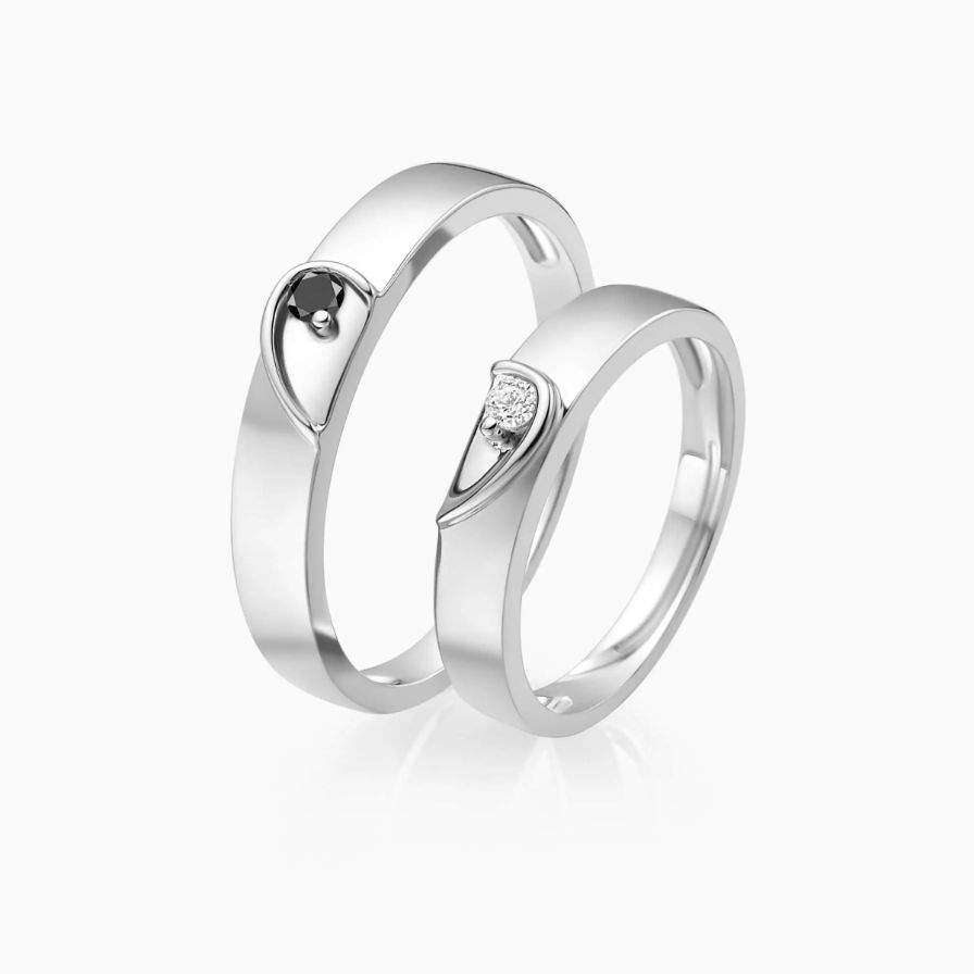 Half Heart Shape Black Diamond Wedding Rings Half Heart Shape Black Diamond Wedding Rings