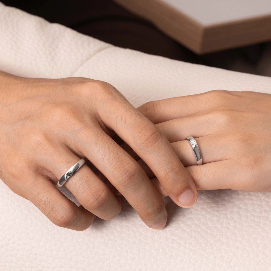 Half Heart Shape Black Diamond Wedding Rings Half Heart Shape Black Diamond Wedding Rings