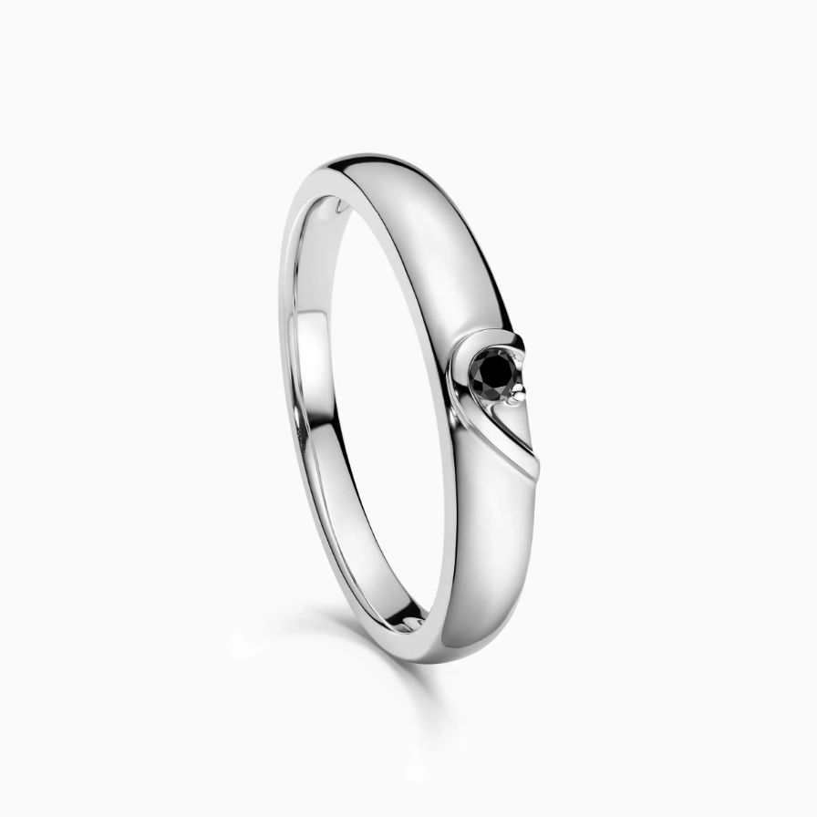 Half Heart Shape Black Diamond Wedding Rings Half Heart Shape Black Diamond Wedding Rings