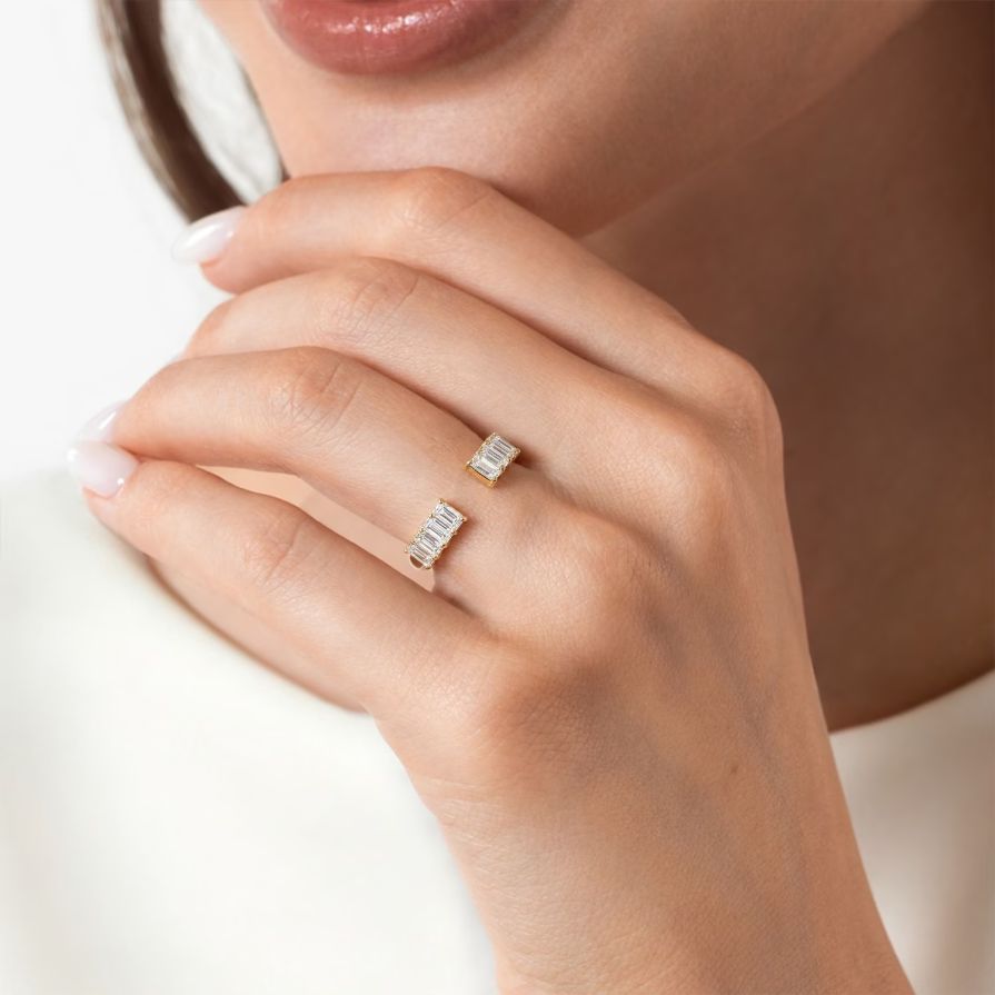 Lab-Grown Emerald Cut Prong Set Wedding Ring Lab-Grown Emerald Cut Prong Set Wedding Ring