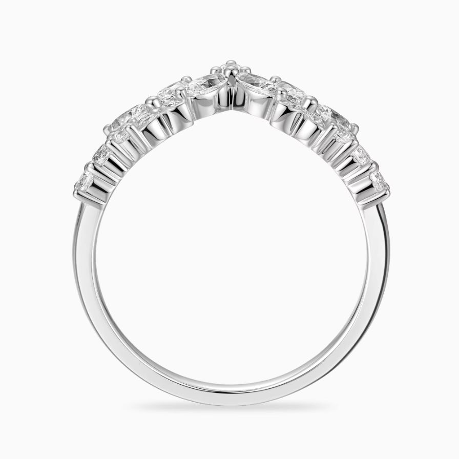 V-shaped Leaf Diamond Stackable Wedding Ring V-shaped Leaf Diamond Stackable Wedding Ring