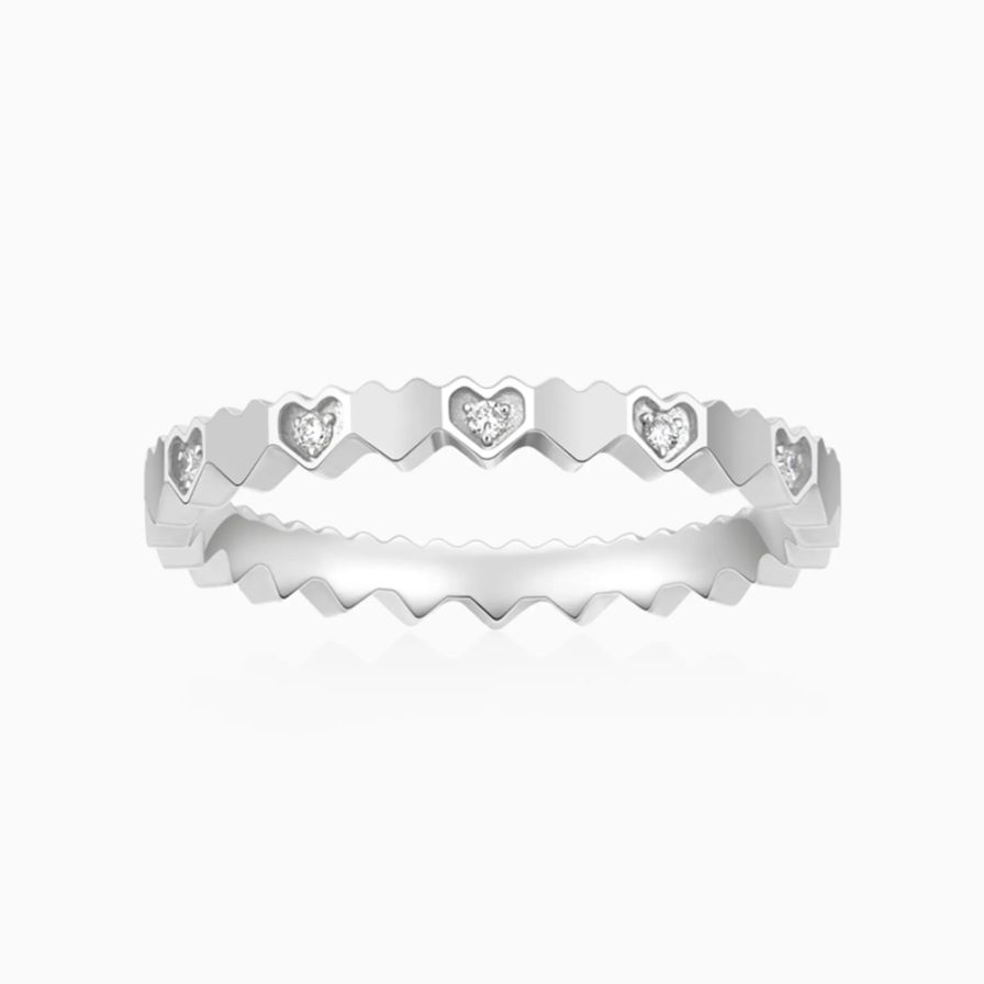Minimalist Links Hearts Wedding Bands For Women Minimalist Links Hearts Wedding Bands For Women