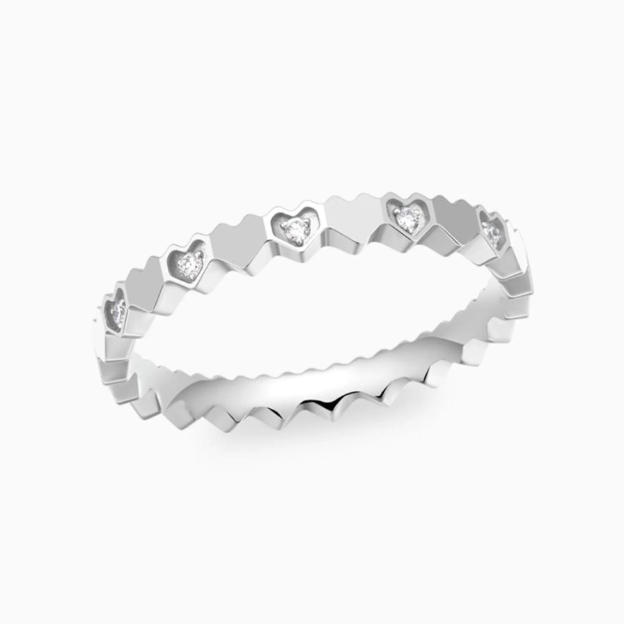Minimalist Links Hearts Wedding Bands For Women Minimalist Links Hearts Wedding Bands For Women