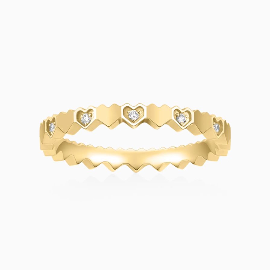 Minimalist Links Hearts Wedding Bands For Women Minimalist Links Hearts Wedding Bands For Women