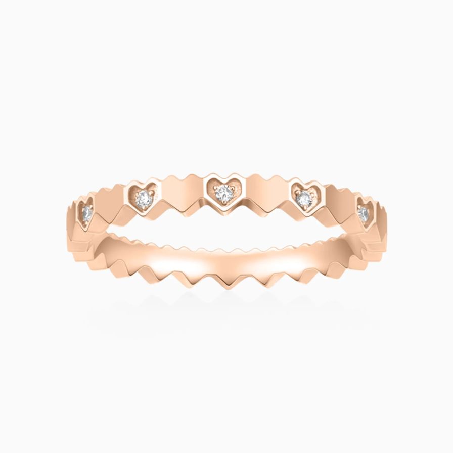 Minimalist Links Hearts Wedding Bands For Women Minimalist Links Hearts Wedding Bands For Women