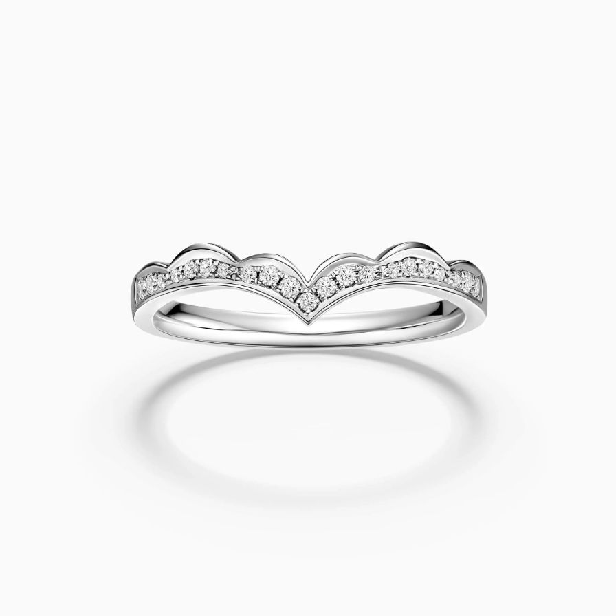 Chevron Diamond Pavé Milgrain Wedding Rings Chevron Diamond Pavé Milgrain Wedding Rings