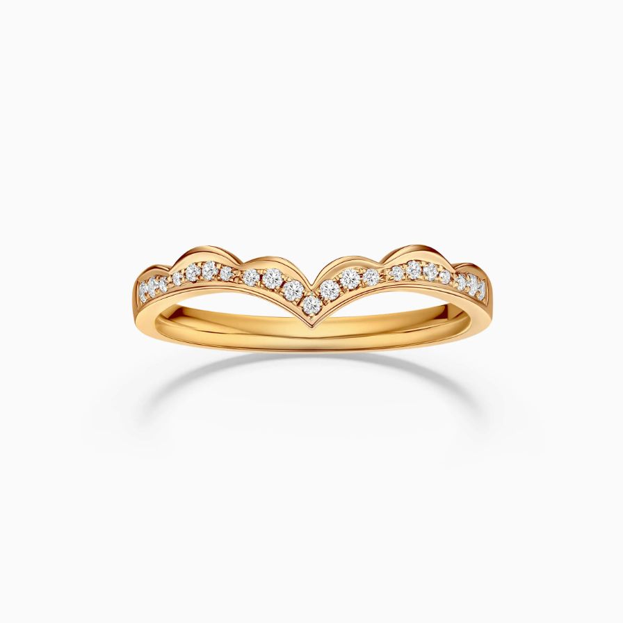 Chevron Diamond Pavé Milgrain Wedding Rings Chevron Diamond Pavé Milgrain Wedding Rings