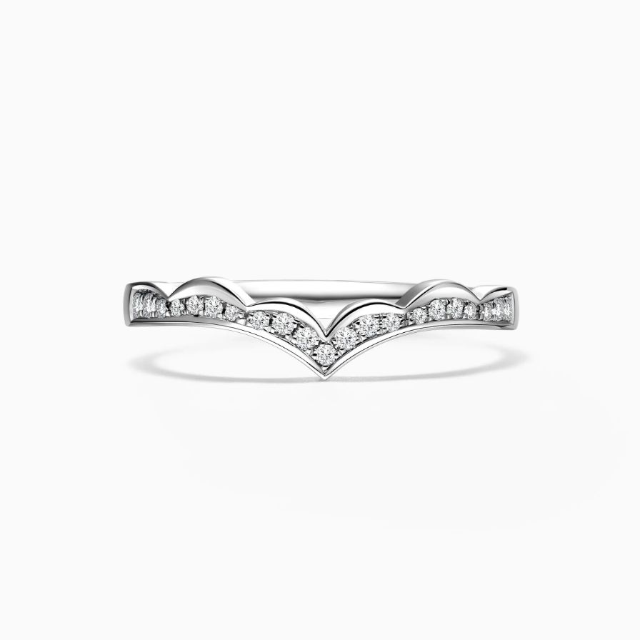 Chevron Diamond Pavé Milgrain Wedding Rings Chevron Diamond Pavé Milgrain Wedding Rings