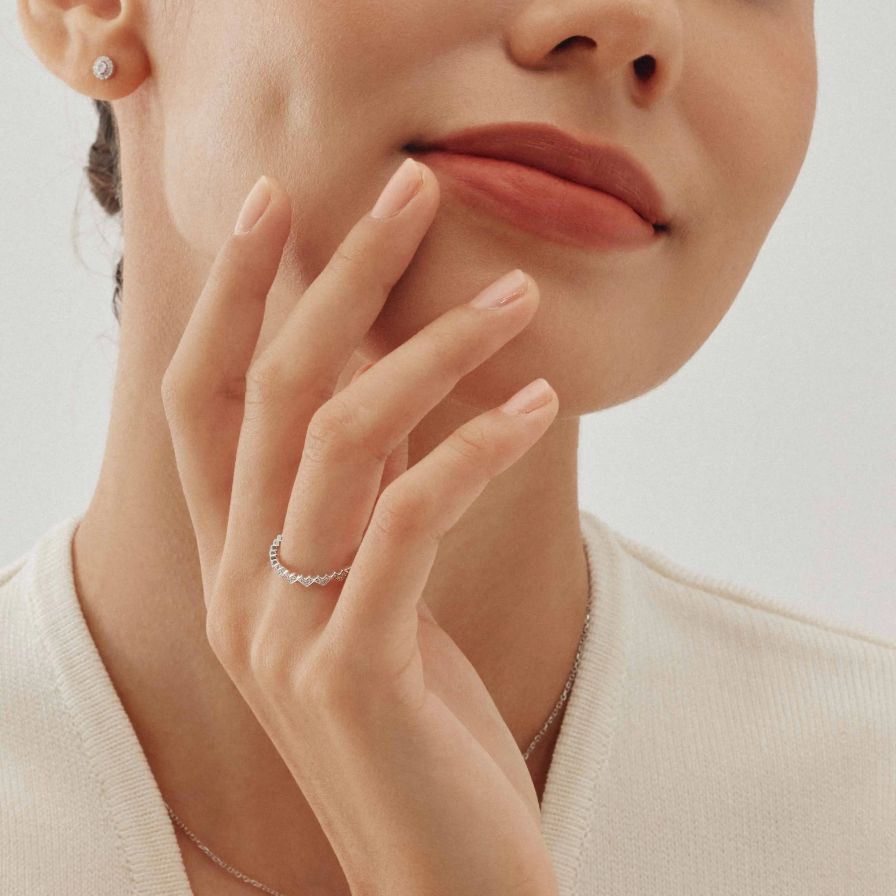 Alternating Heart Wedding Rings Alternating Heart Wedding Rings