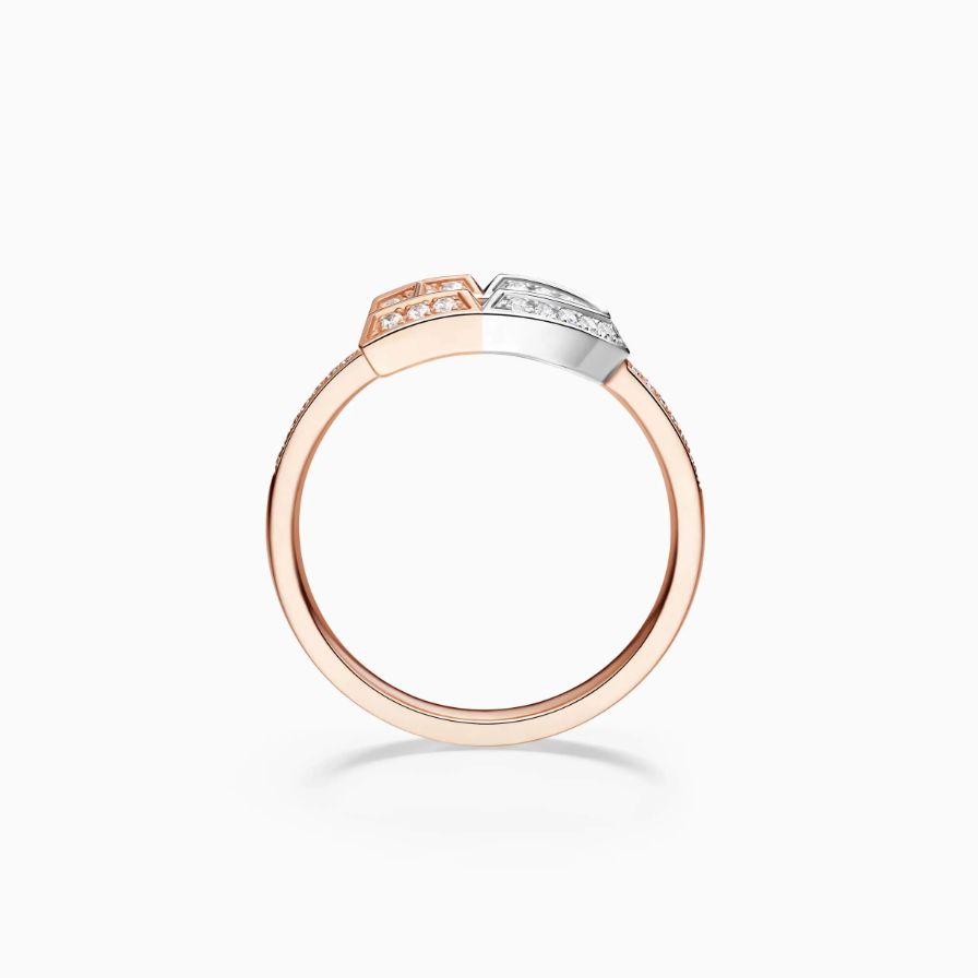 Lifelong Deed Double Row Pavé Splice Wedding Ring For Woman Lifelong Deed Double Row Pavé Splice Wedding Ring For Woman