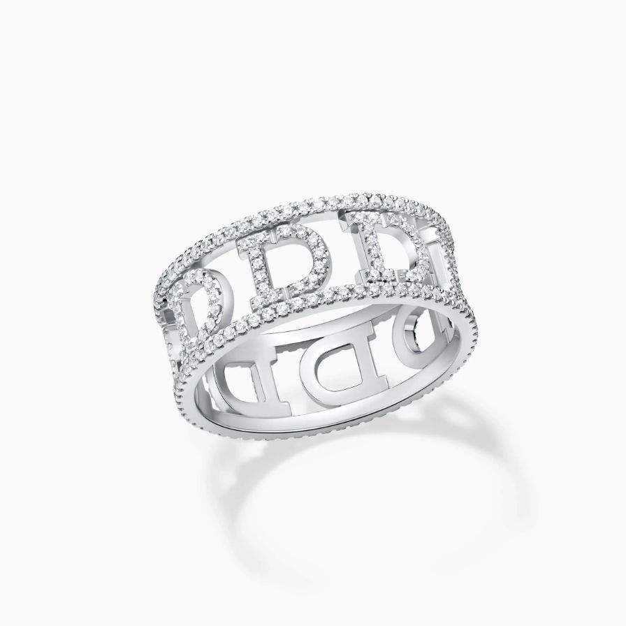 Double Row Band Pavé Wedding Ring For Woman Double Row Band Pavé Wedding Ring For Woman