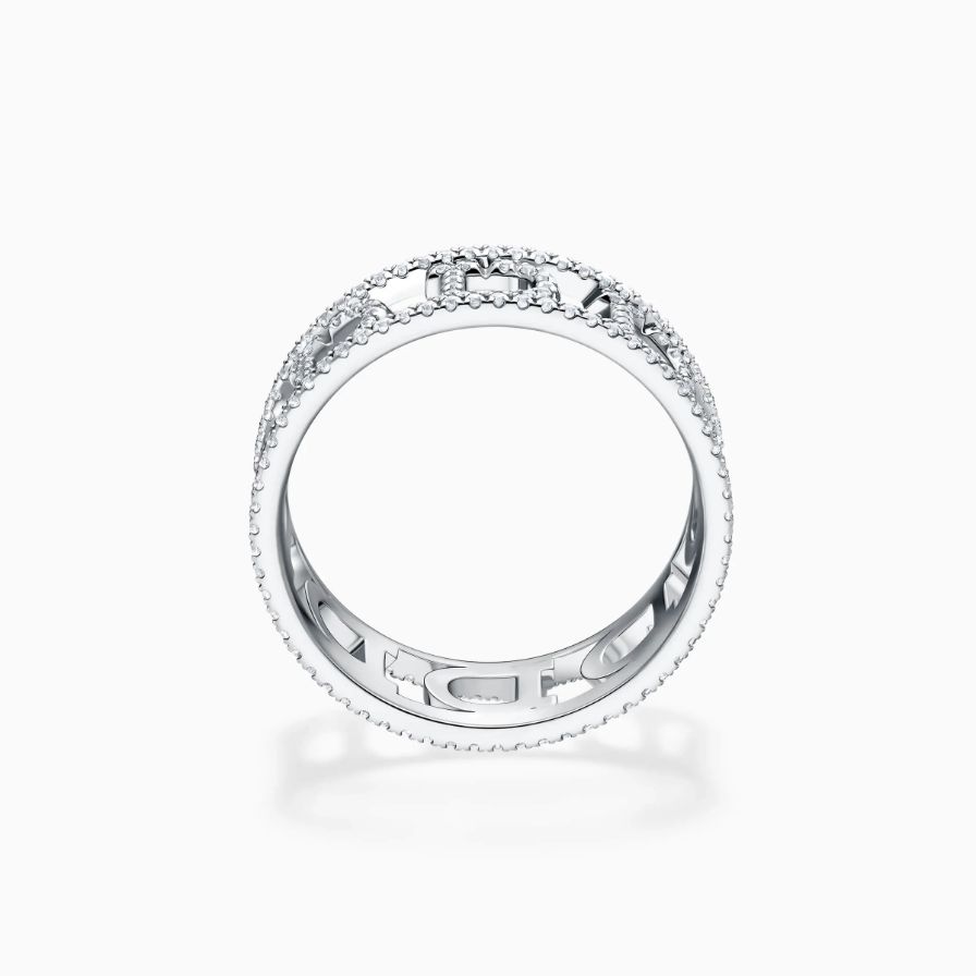 Double Row Band Pavé Wedding Ring For Woman Double Row Band Pavé Wedding Ring For Woman