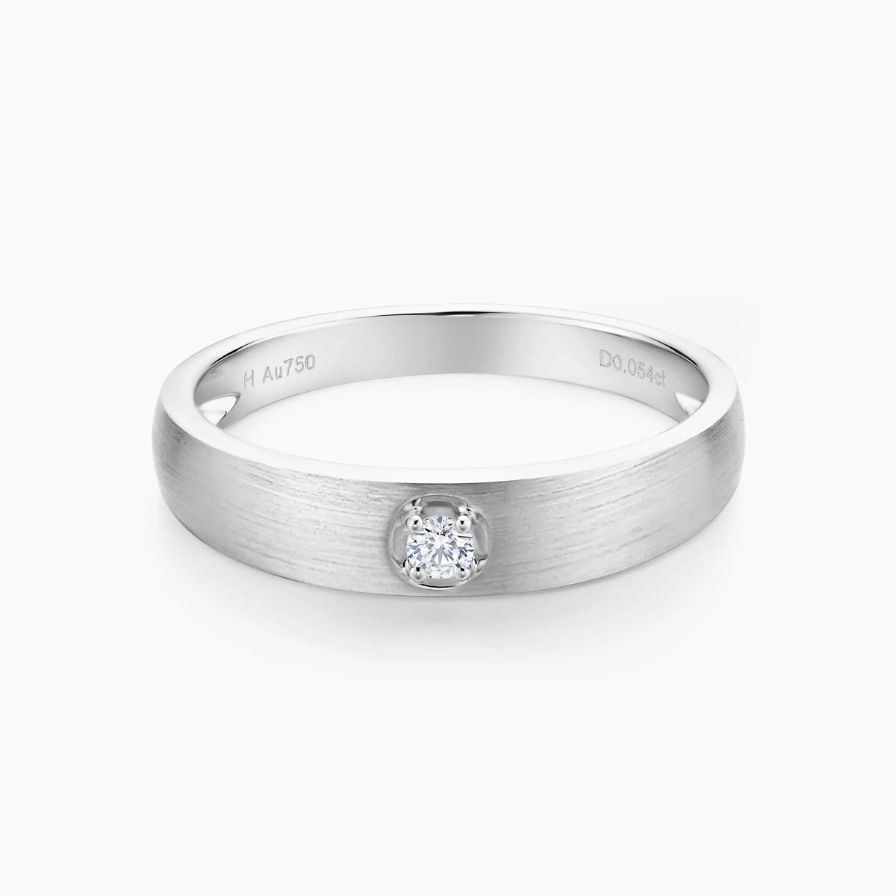 Round Diamond With 4-Prong Wedding Ring For Man Round Diamond With 4-Prong Wedding Ring For Man