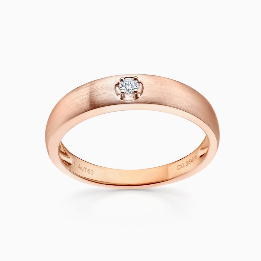 Round Diamond With 4-Prong Wedding Ring For Man Round Diamond With 4-Prong Wedding Ring For Man