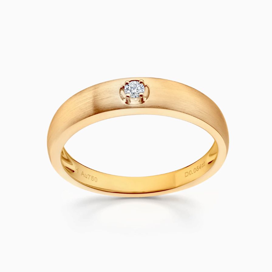 Round Diamond With 4-Prong Wedding Ring For Man Round Diamond With 4-Prong Wedding Ring For Man
