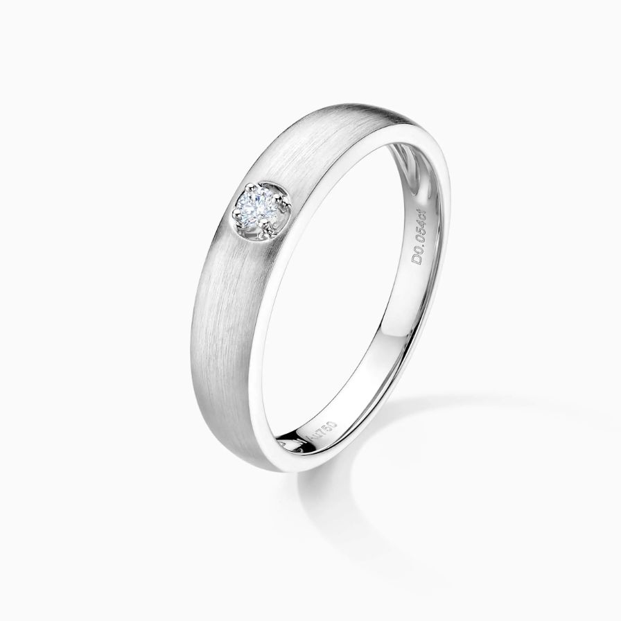 Round Diamond With 4-Prong Wedding Ring For Man Round Diamond With 4-Prong Wedding Ring For Man