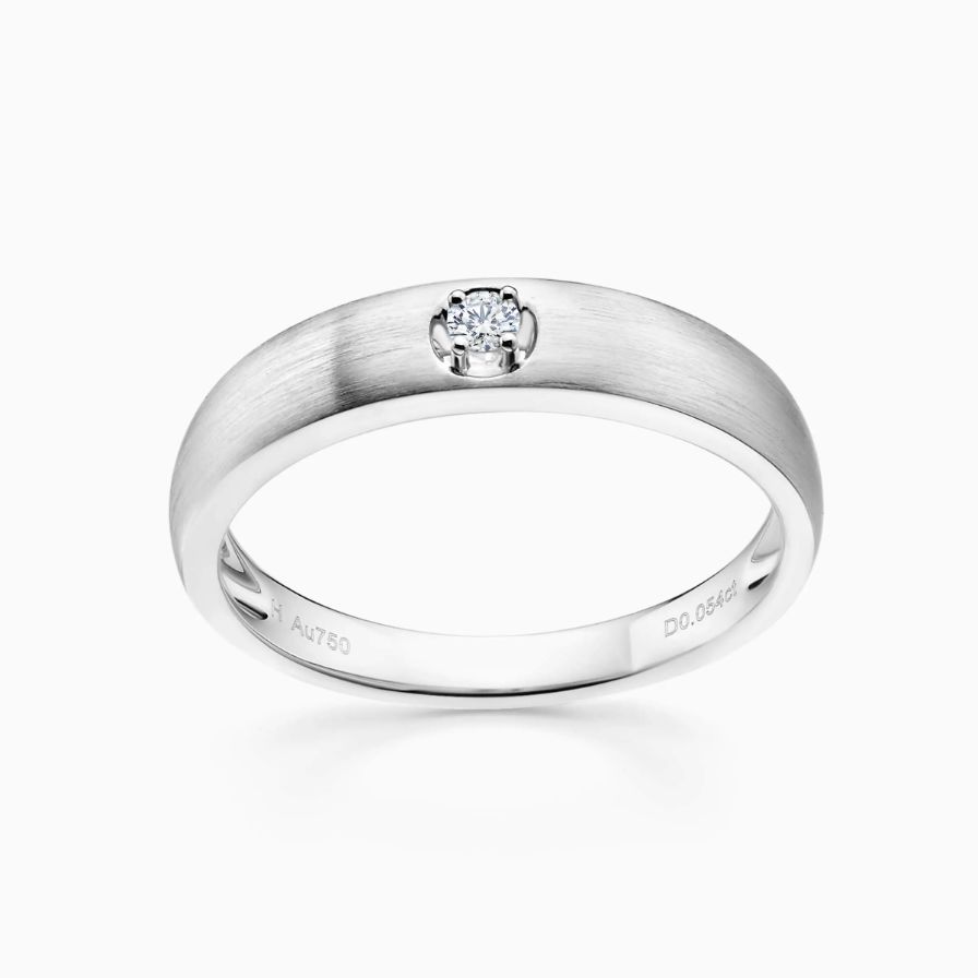 Round Diamond With 4-Prong Wedding Ring For Man Round Diamond With 4-Prong Wedding Ring For Man