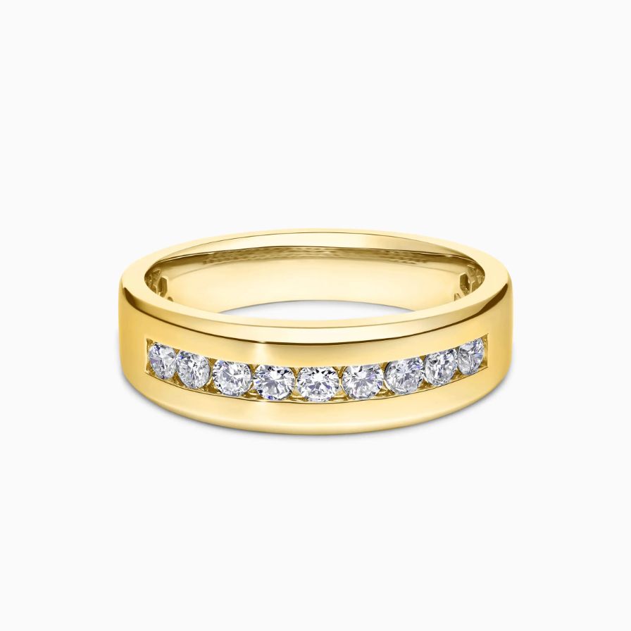 Brushed Pavé Wedding Ring For Man Brushed Pavé Wedding Ring For Man