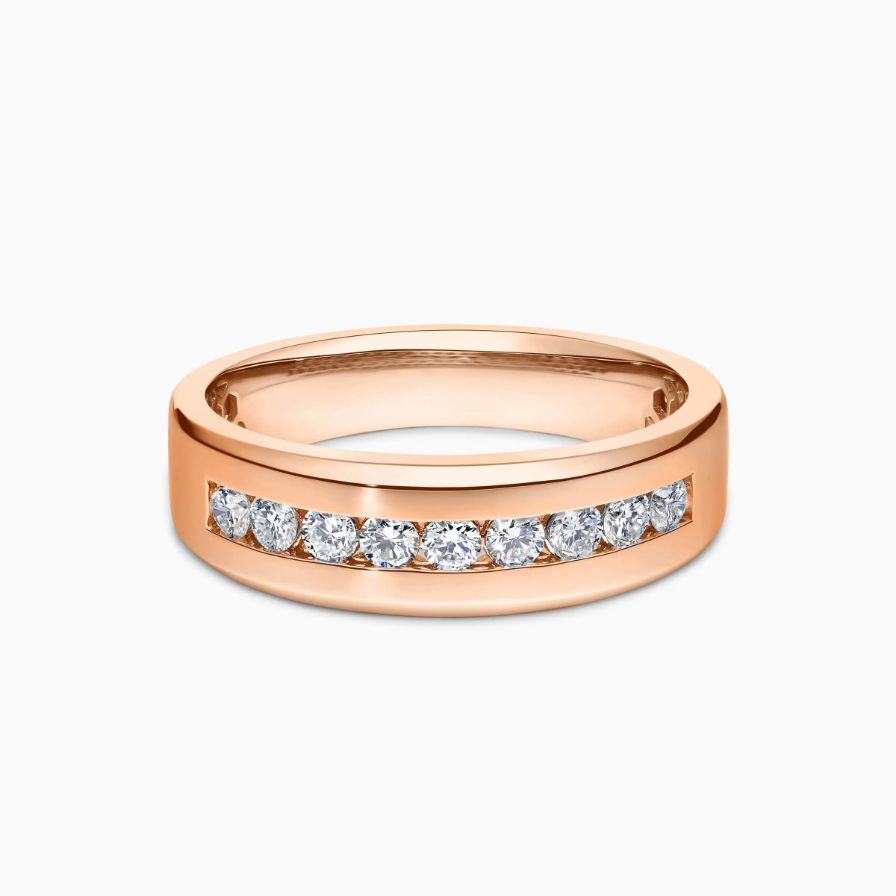Brushed Pavé Wedding Ring For Man Brushed Pavé Wedding Ring For Man