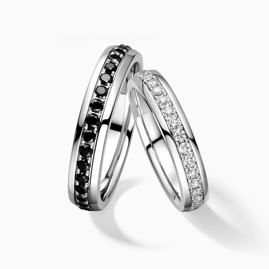 Black Diamond Pavé Wedding Rings Black Diamond Pavé Wedding Rings