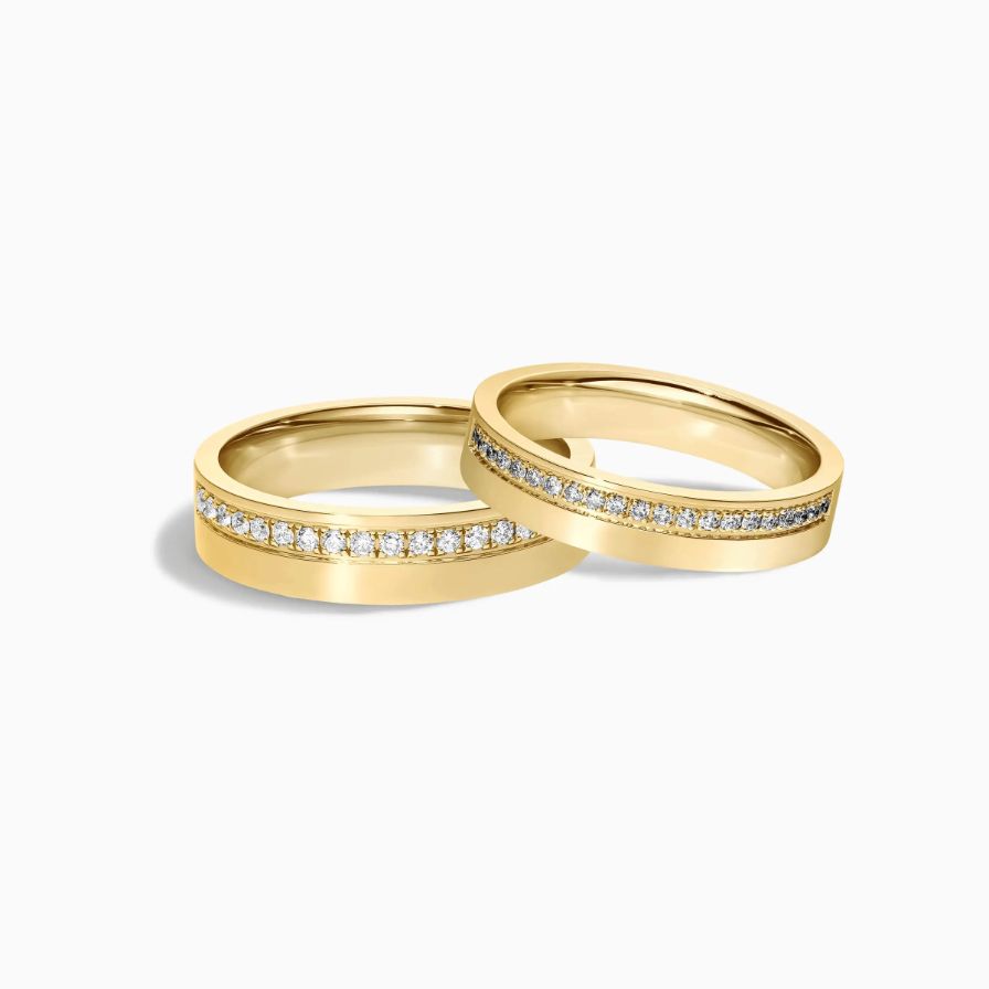 Diamond Pavé Rose Gold Wedding Rings Diamond Pavé Rose Gold Wedding Rings