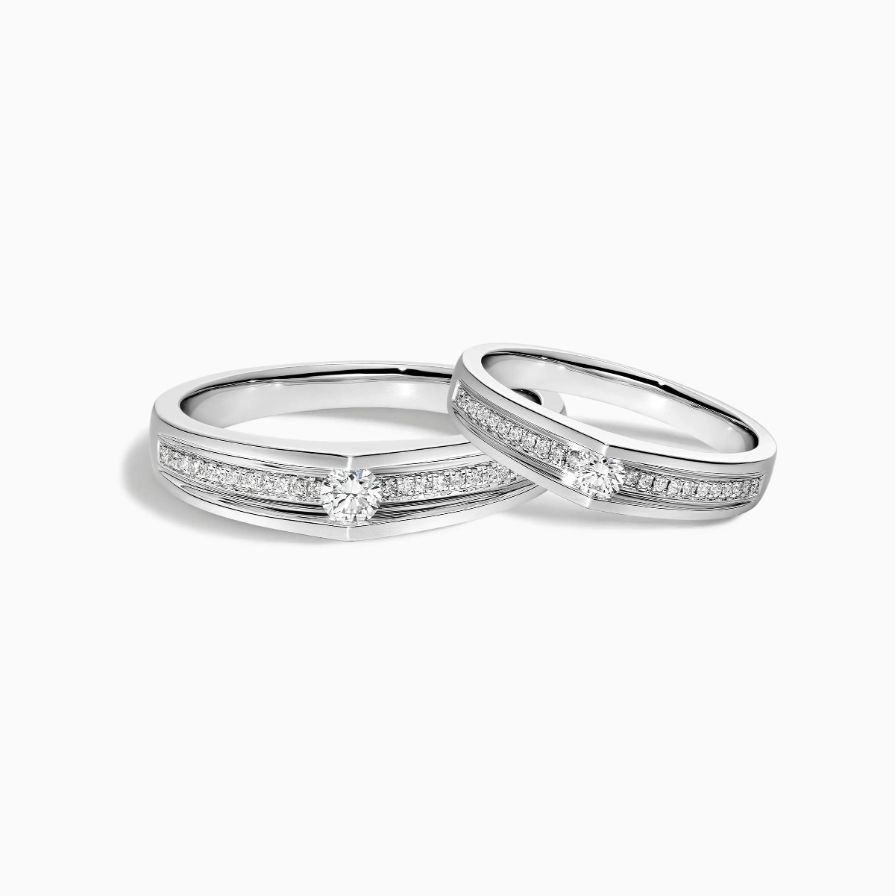 Tension Diamond Pavé Wedding Rings Tension Diamond Pavé Wedding Rings