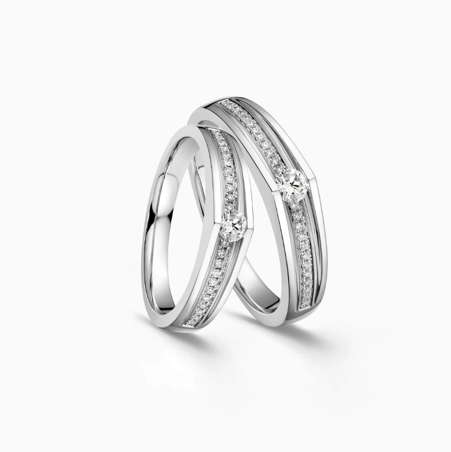 Tension Diamond Pavé Wedding Rings Tension Diamond Pavé Wedding Rings