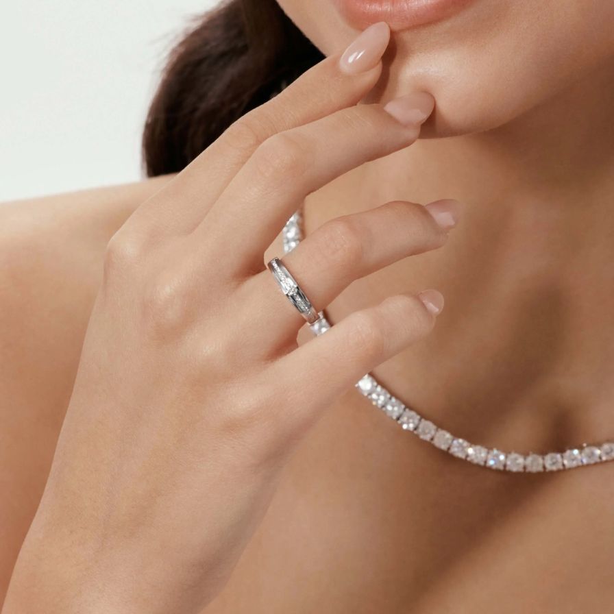 Tension Diamond Pavé Wedding Rings Tension Diamond Pavé Wedding Rings