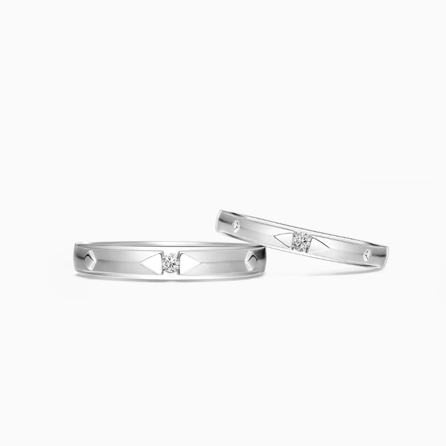 Geometric Solitaire Diamond Eternal Wedding Rings Geometric Solitaire Diamond Eternal Wedding Rings