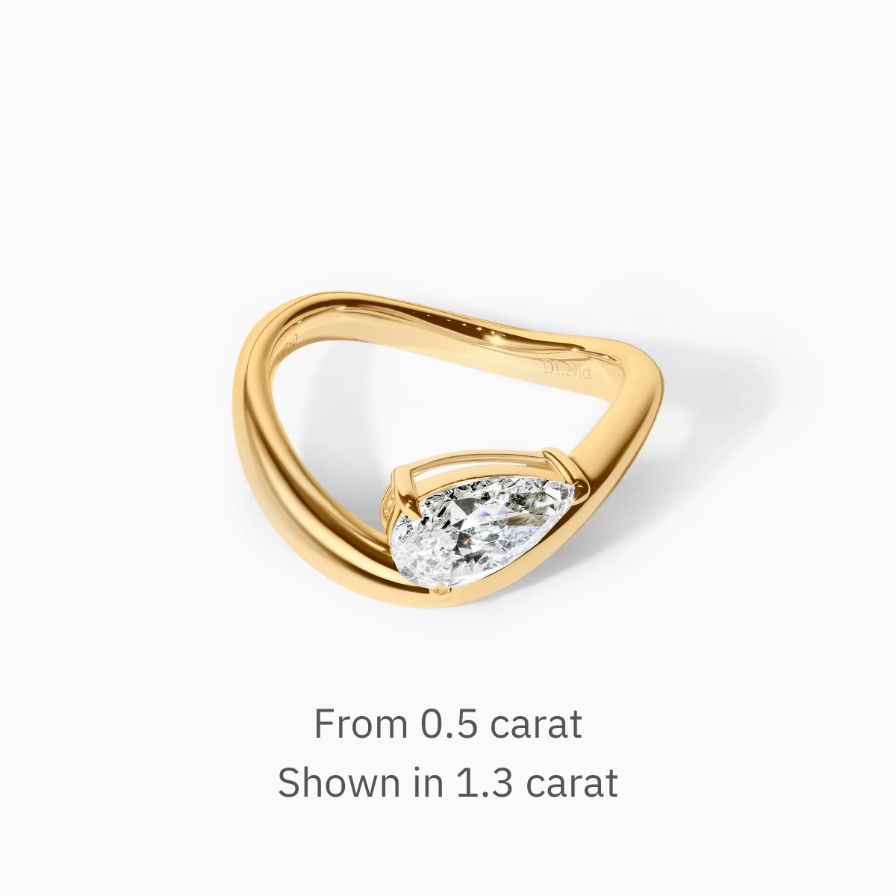 Pear Lab Grown Diamond Wave Solitaire Engagement Ring Pear Lab Grown Diamond Wave Solitaire Engagement Ring
