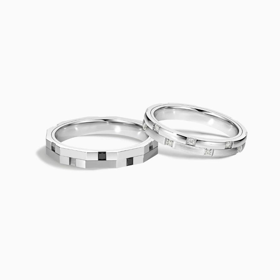 Spaced Diamond Spinning Wedding Rings Spaced Diamond Spinning Wedding Rings