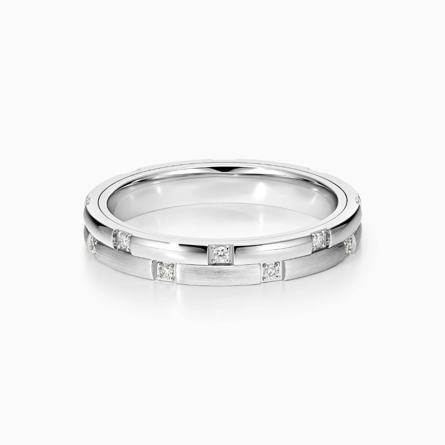 Spaced Diamond Spinning Wedding Rings Spaced Diamond Spinning Wedding Rings