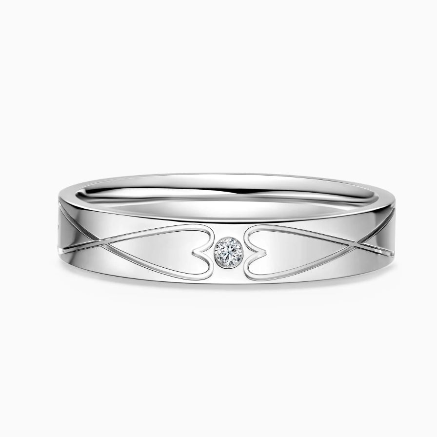 Alternating Rose Gold Heart And Diamond Wedding Rings Alternating Rose Gold Heart And Diamond Wedding Rings