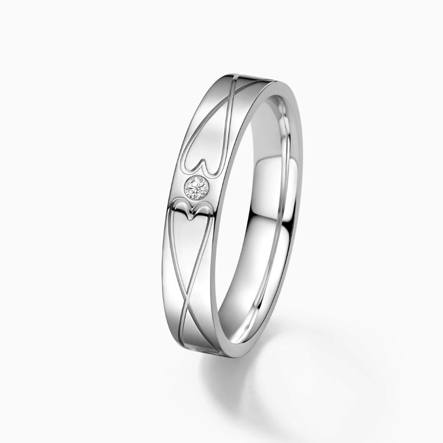 Alternating Rose Gold Heart And Diamond Wedding Rings Alternating Rose Gold Heart And Diamond Wedding Rings