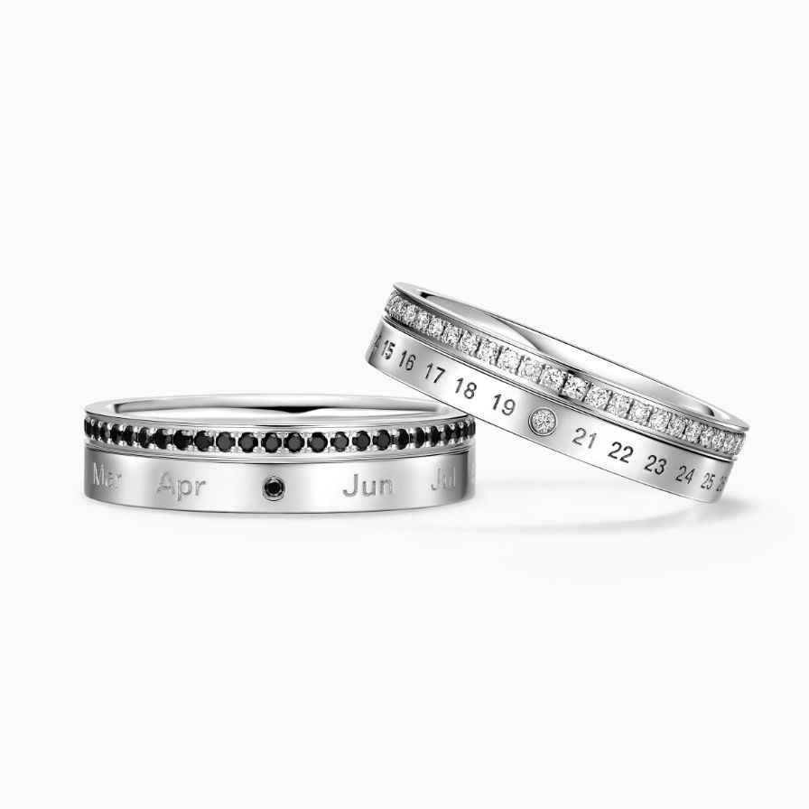 Time Calendar Diamond Pavé Wedding Ring Time Calendar Diamond Pavé Wedding Ring
