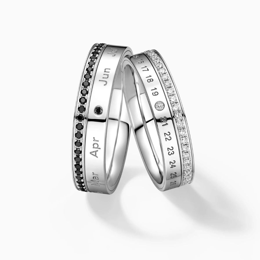 Time Calendar Diamond Pavé Wedding Ring Time Calendar Diamond Pavé Wedding Ring