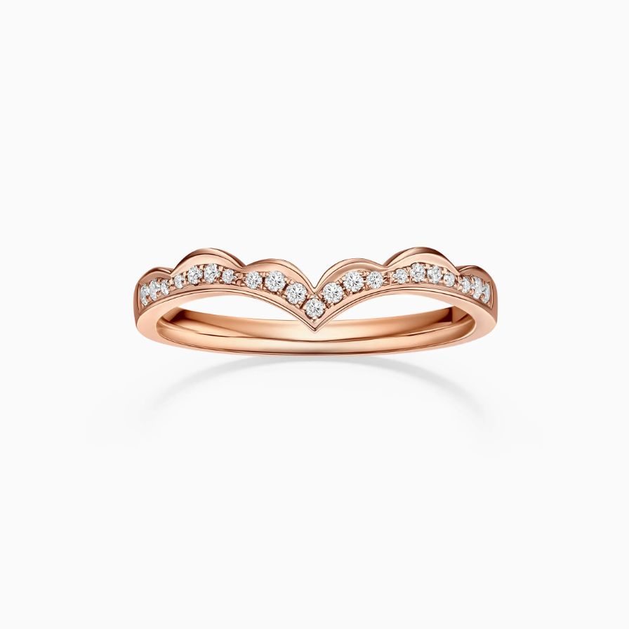 Chevron Diamond Pavé Milgrain Wedding Rings Chevron Diamond Pavé Milgrain Wedding Rings