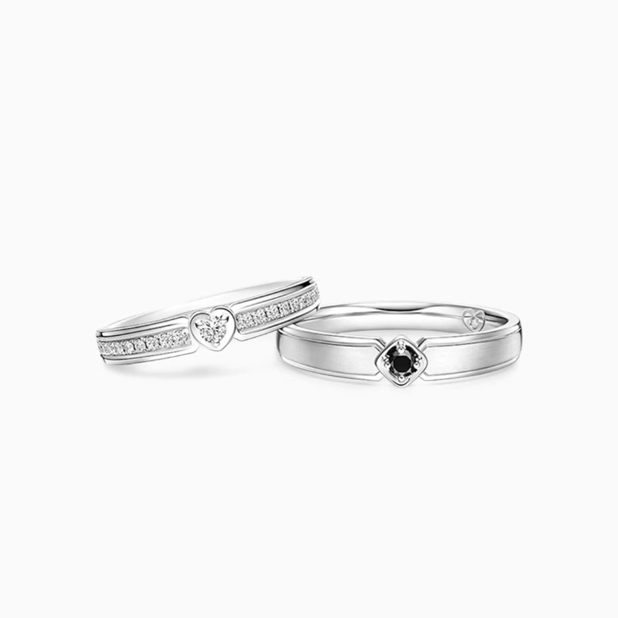 Textured Black Solitaire Wedding Rings Textured Black Solitaire Wedding Rings