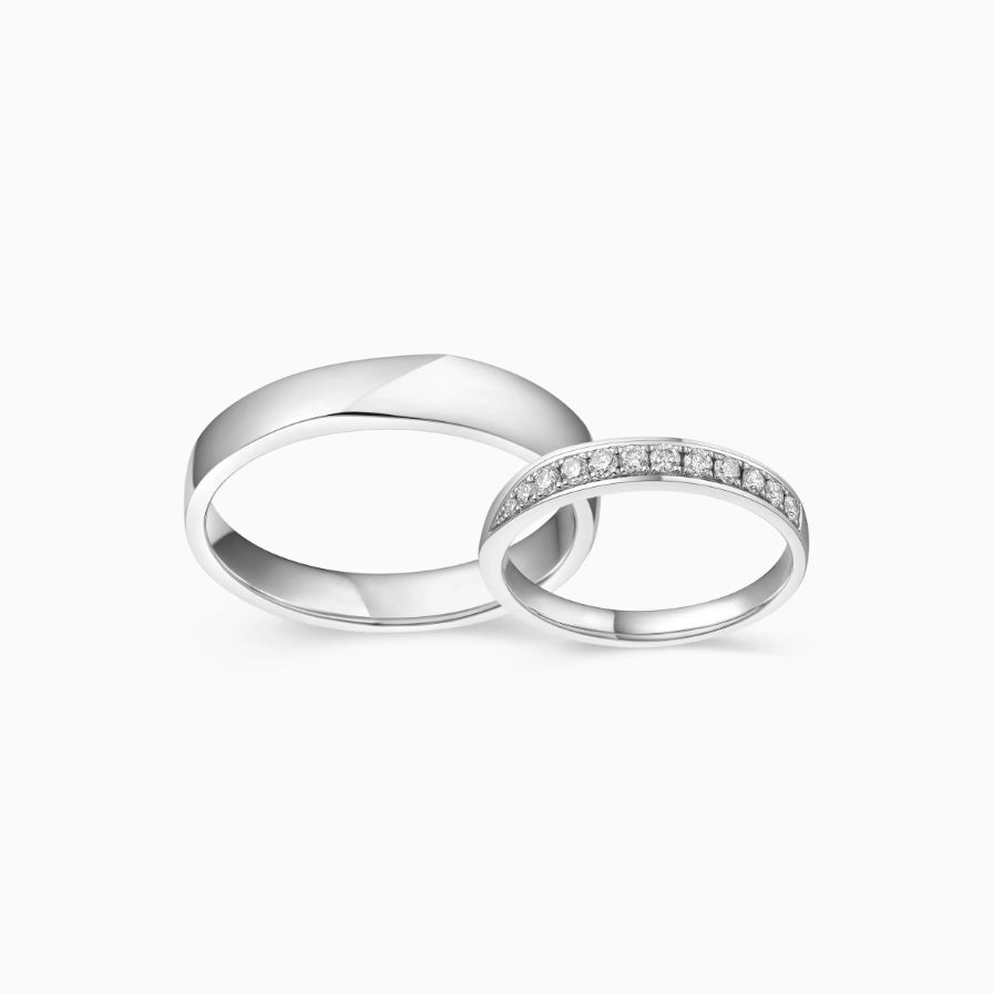 Geometric Classical Wedding Rings Geometric Classical Wedding Rings