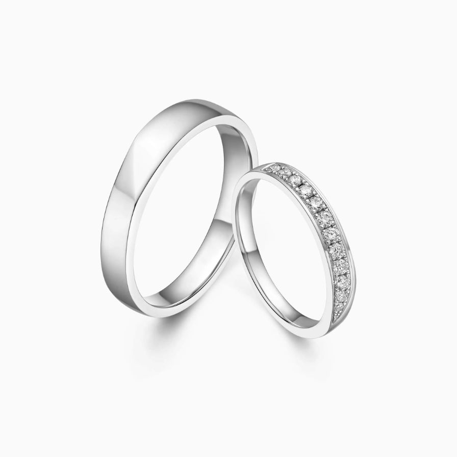 Geometric Classical Wedding Rings Geometric Classical Wedding Rings