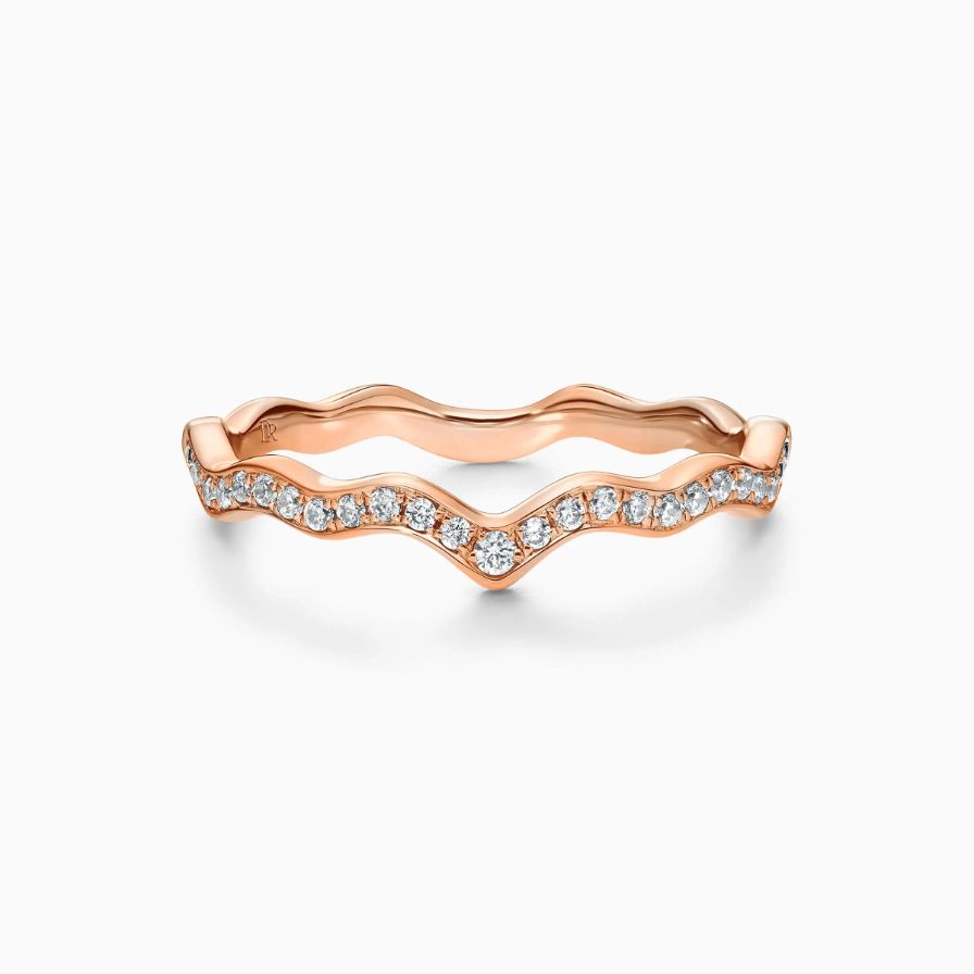 Wave Shaped Diamonds Pavé Wedding Rings Wave Shaped Diamonds Pavé Wedding Rings