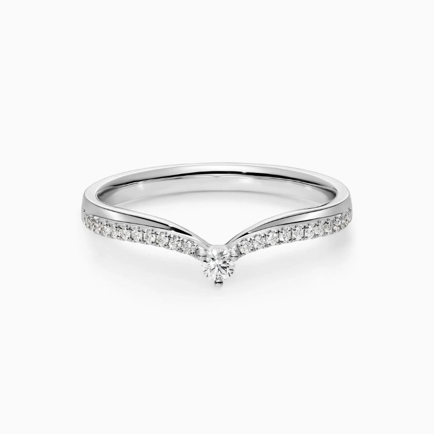 Chevron Diamond Pavé Wedding Rings Chevron Diamond Pavé Wedding Rings