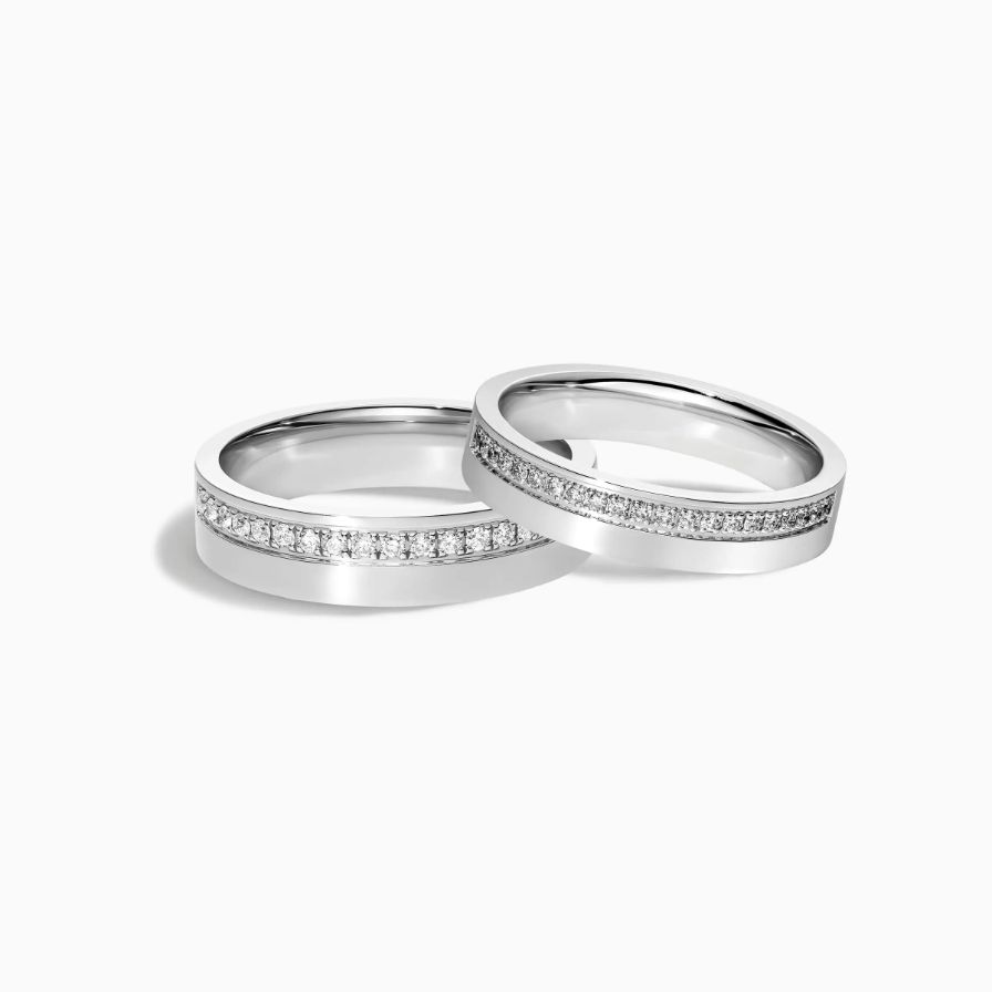 Diamond Pavé Rose Gold Wedding Rings