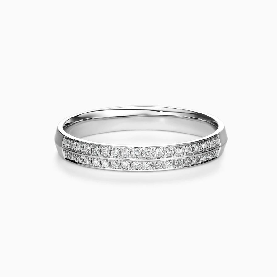Two-row Diamond Pavé Wedding Rings Two-row Diamond Pavé Wedding Rings