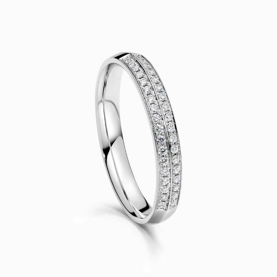 Two-row Diamond Pavé Wedding Rings Two-row Diamond Pavé Wedding Rings