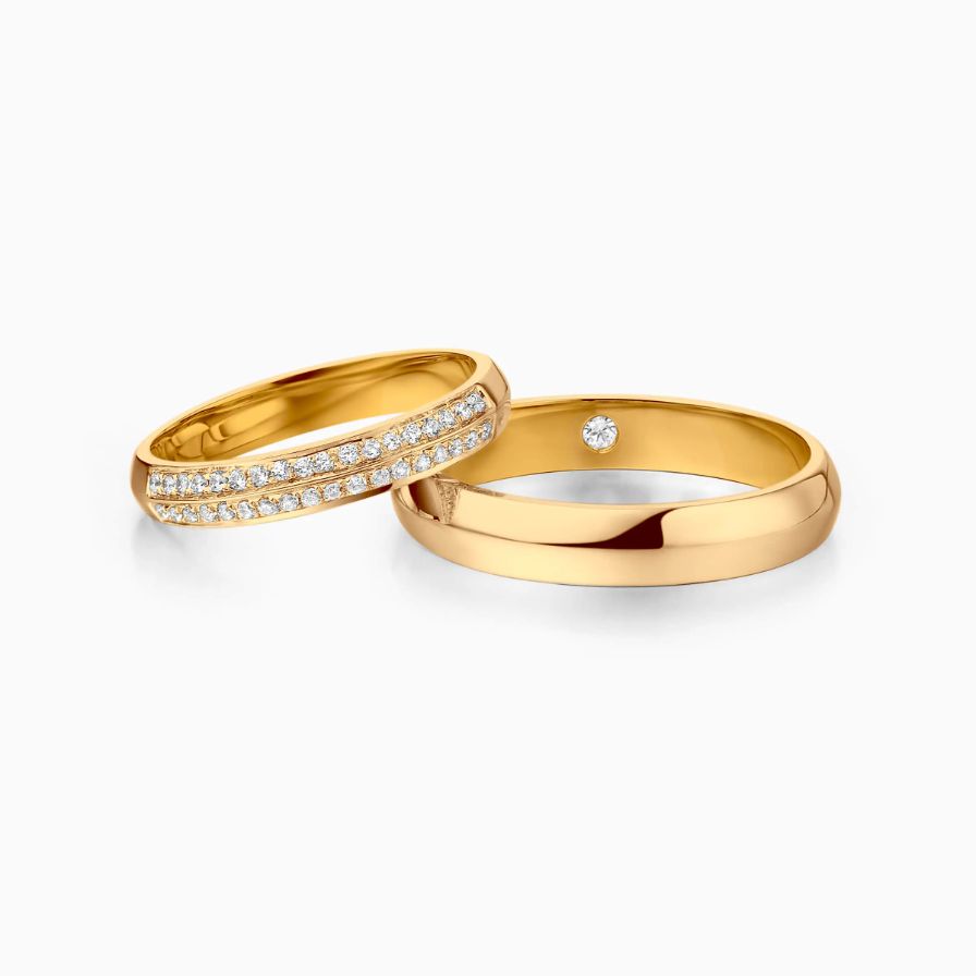 Two-row Diamond Pavé Wedding Rings Two-row Diamond Pavé Wedding Rings