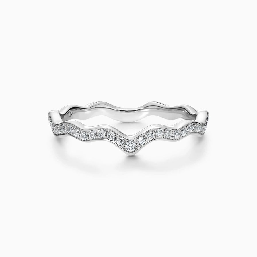 Wave Shaped Diamonds Pavé Wedding Rings Wave Shaped Diamonds Pavé Wedding Rings