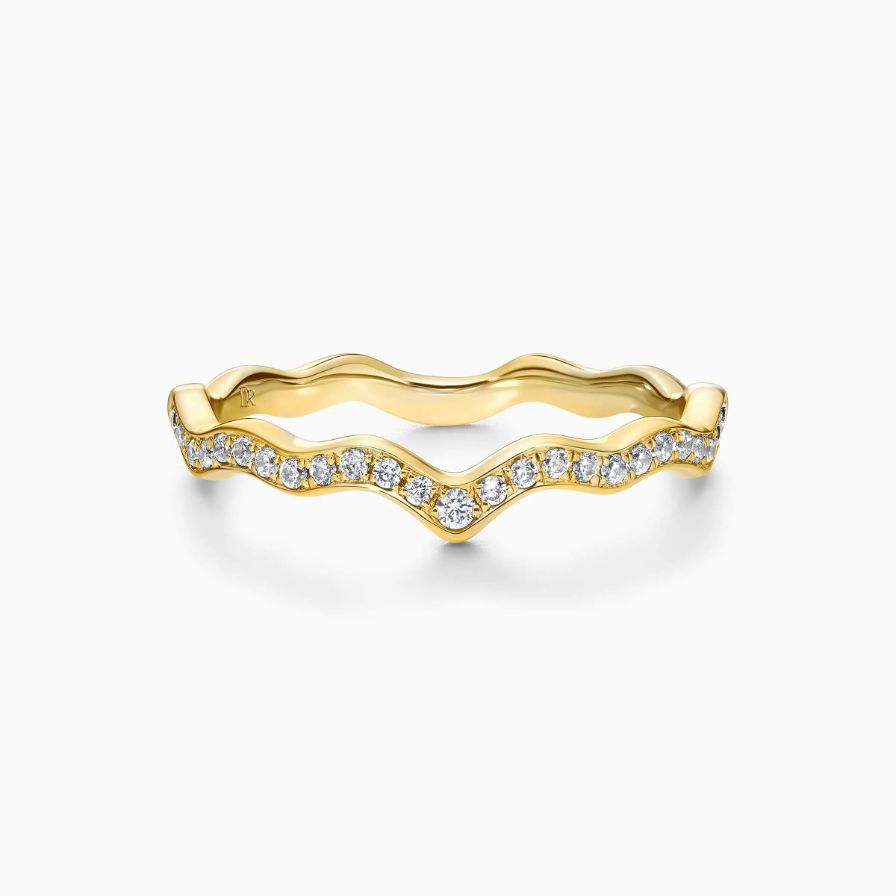 Wave Shaped Diamonds Pavé Wedding Rings Wave Shaped Diamonds Pavé Wedding Rings